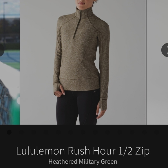 Lululemon Rush Hour 1/2 Zip Size 8 Military Green - Picture 6 of 7
